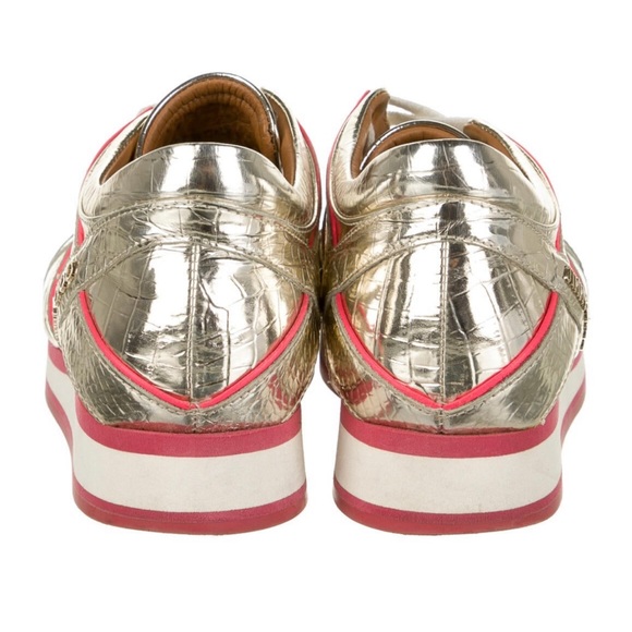 Jimmy Choo Metallic Leather Sneakers - Brand New Sz 40 - Picture 4 of 12